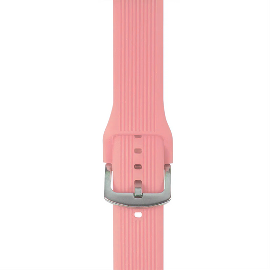 Apple Watch Çizgili Silikon Pembe Saat Kordonu