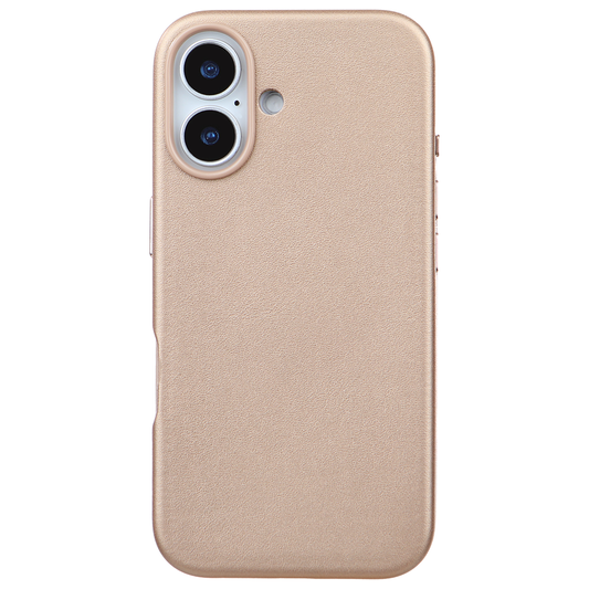 iPhone 16 Gizli Magsafeli Vegan Deri Telefon Kılıfı - Altın