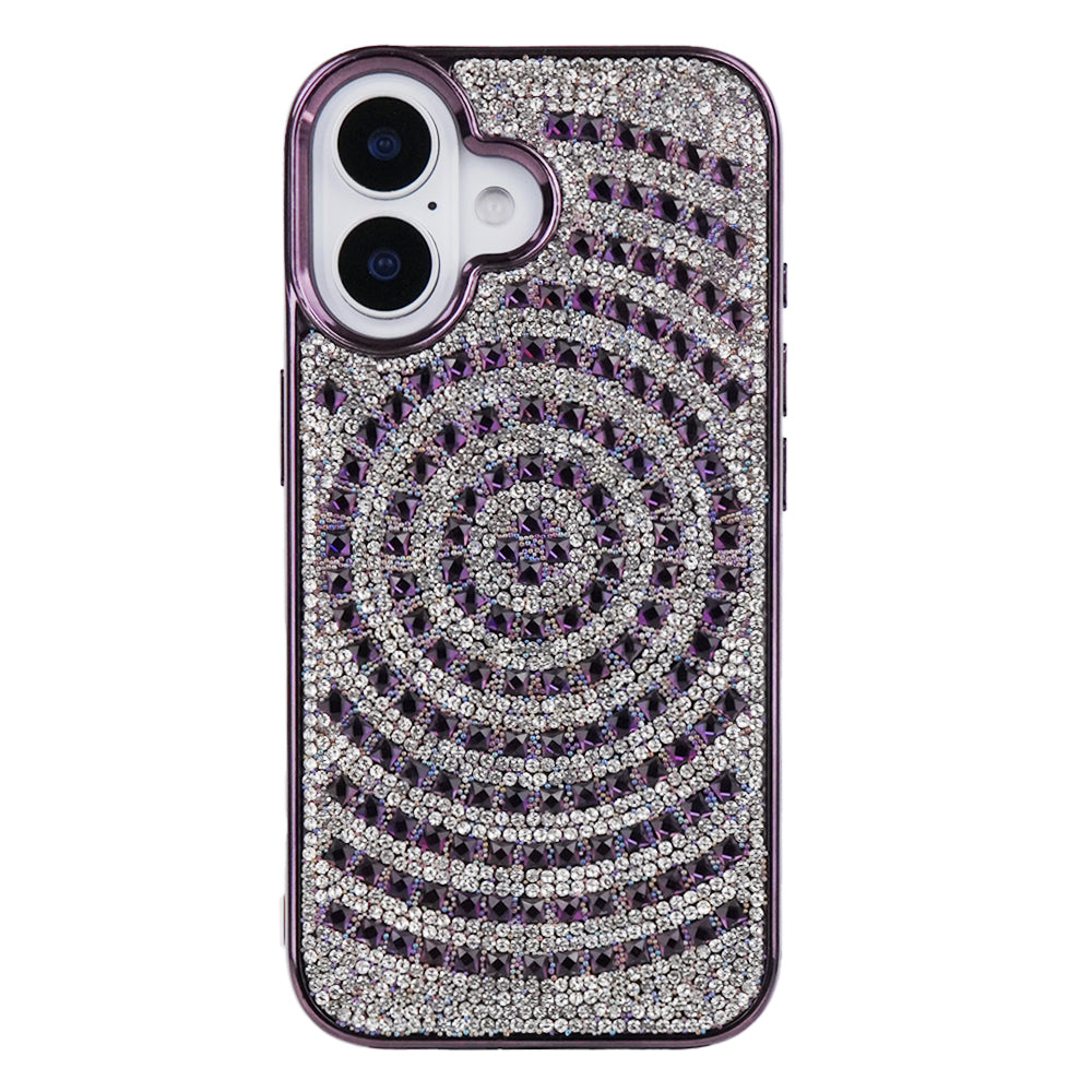 iPhone 16 Swarovski İşlemeli Telefon Kılıfı Mor