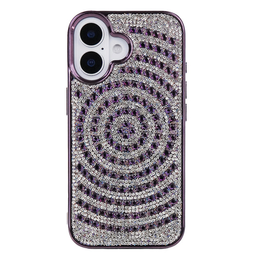 iPhone 16 Swarovski İşlemeli Telefon Kılıfı Mor