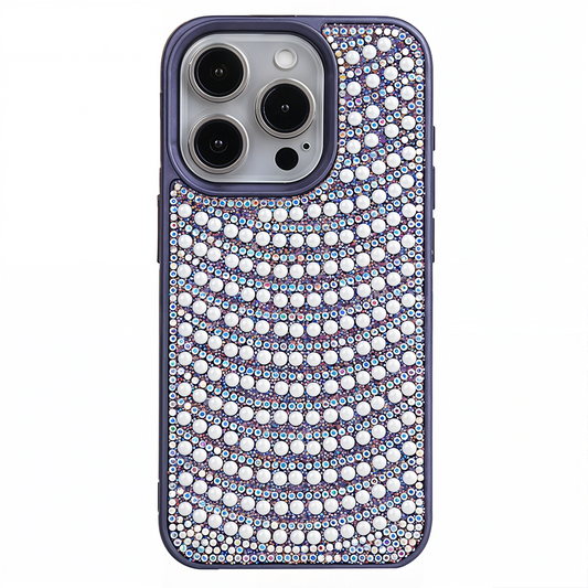 iPhone 15 Pro Max Boncuk İşlemeli Telefon Kılıfı Mor