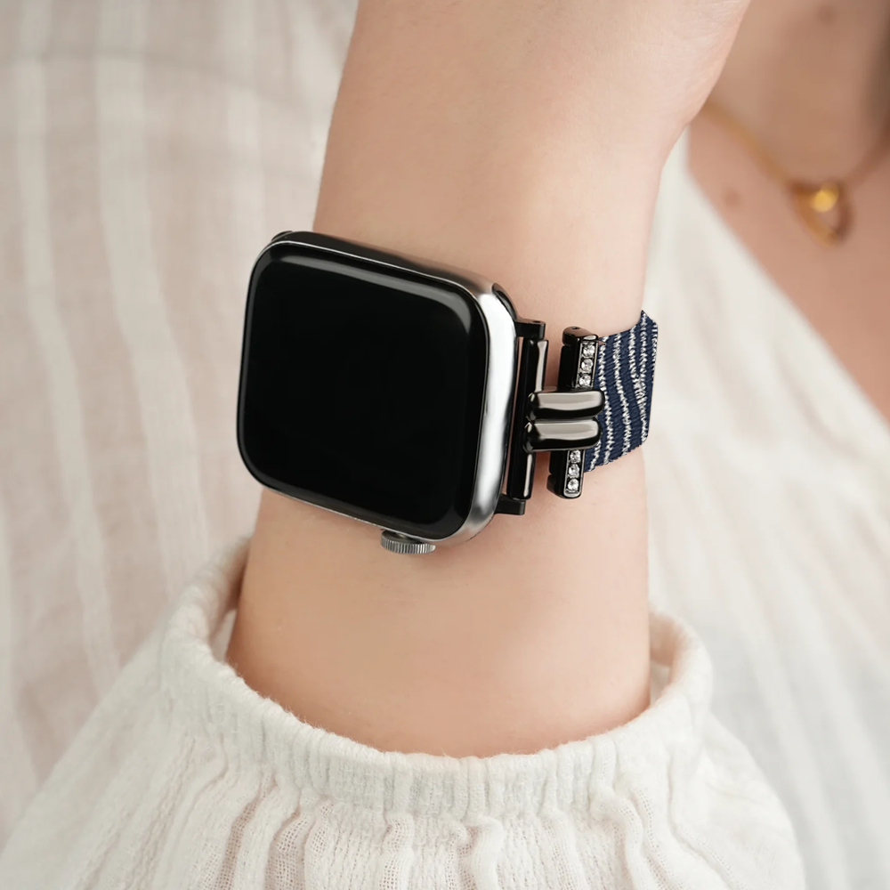 Apple Watch Taşlı Kadın Kordonu Stainless Steel Zebra