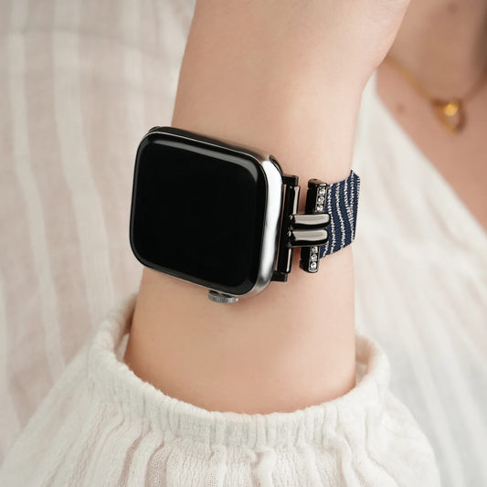 Apple Watch Taşlı Kadın Kordonu Stainless Steel Zebra