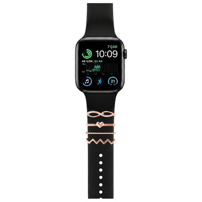 Apple Watch Charm Rose Infinity Diamond Kordon Aksesuarı