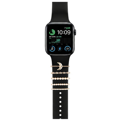 Apple Watch Charm Gold Moon Kordon Aksesuarı