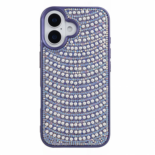 iPhone 16 Boncuk İşlemeli Telefon Kılıfı Mor