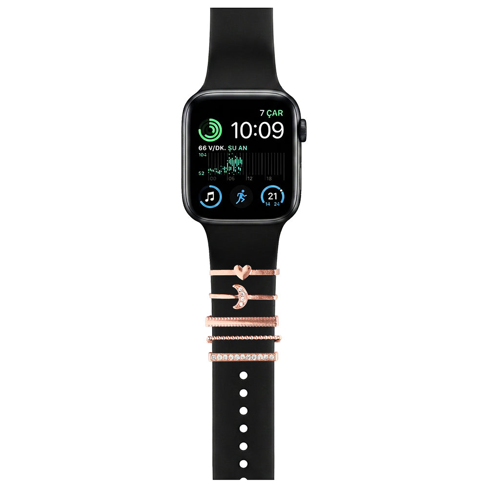 Apple Watch Charm Heart Moon Kordon Aksesuarı