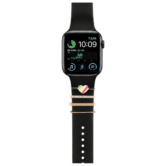 Apple Watch Charm Colorful Heart Kordon Aksesuarı