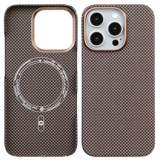 iPhone 15 Pro Max Kevlar Nettech Magsafe Kahve Telefon Kılıfı