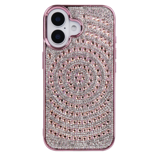 iPhone 16 Swarovski İşlemeli Telefon Kılıfı Pembe