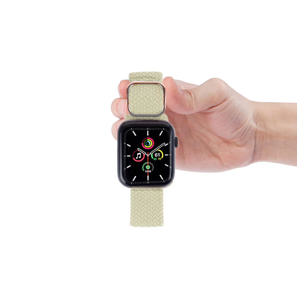 Apple Watch Örgülü Strap Braided Beige Saat Kordonu