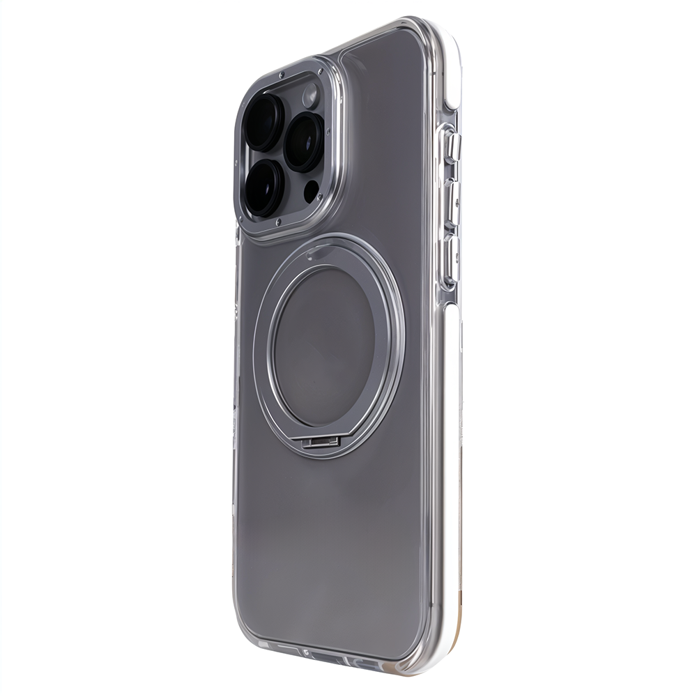 iPhone 15 Pro Max Metal Standlı Telefon Kılıfı Beyaz