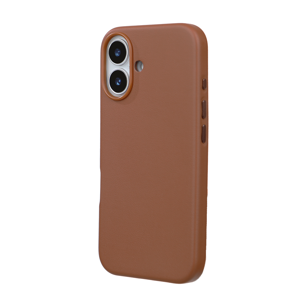 iPhone 16 Gizli Magsafeli Vegan Deri Telefon Kılıfı - Kiremit