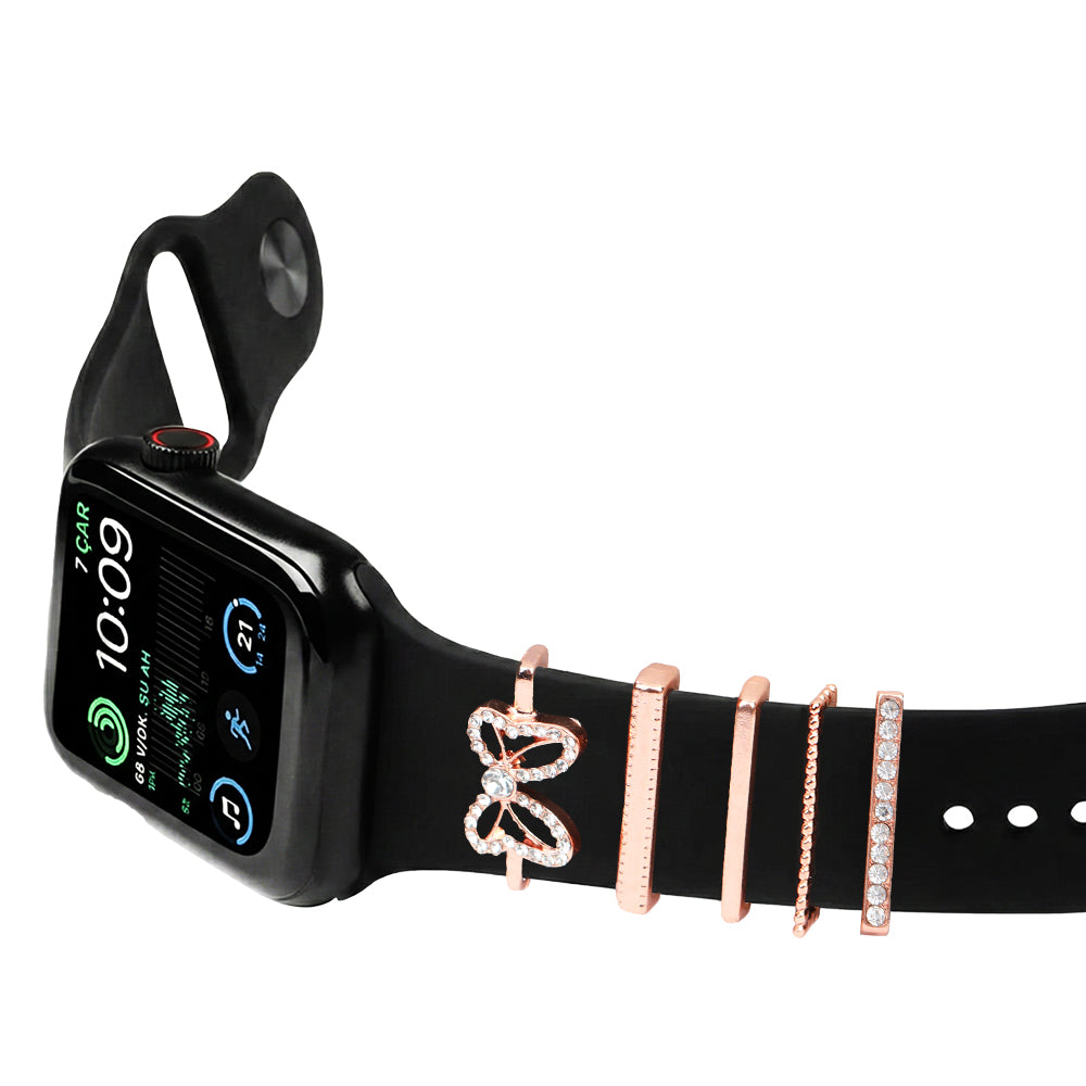 Apple Watch Charm Diamond Butterfly Kordon Aksesuarı
