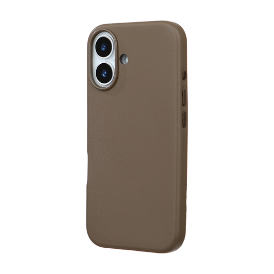 iPhone 16 Gizli Magsafeli Vegan Deri Telefon Kılıfı - Kahve