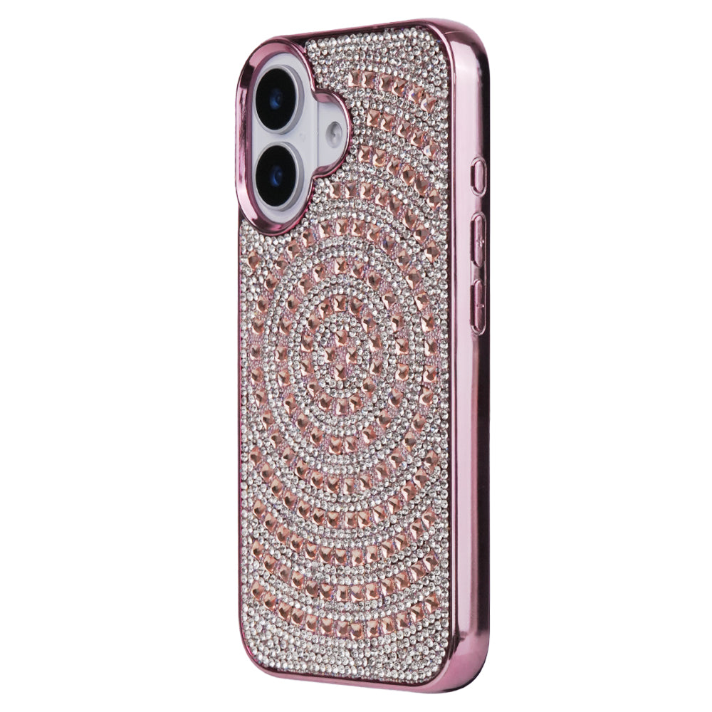 iPhone 16 Swarovski İşlemeli Telefon Kılıfı Pembe