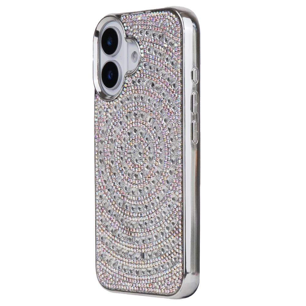 iPhone 16 Swarovski İşlemeli Telefon Kılıfı Gri