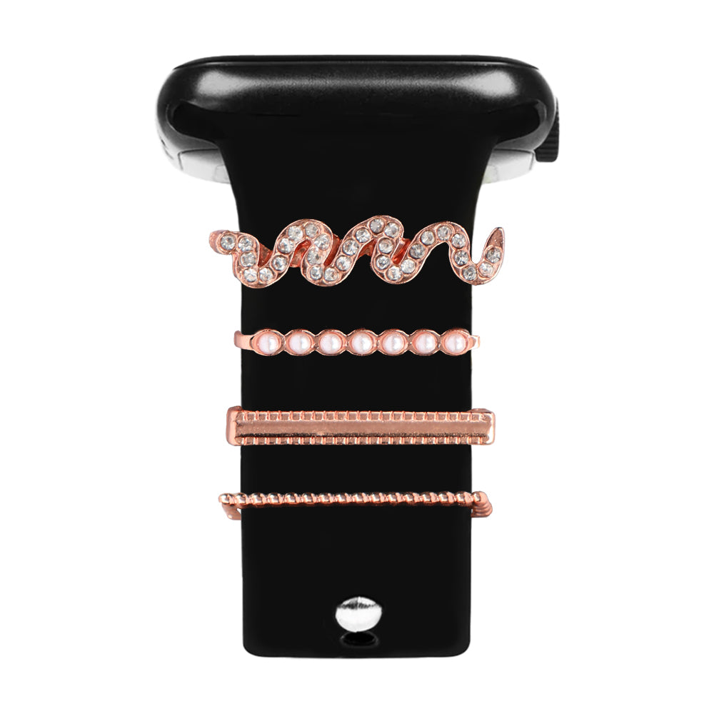 Apple Watch Charm Diamond Gold Snake Kordon Aksesuarı