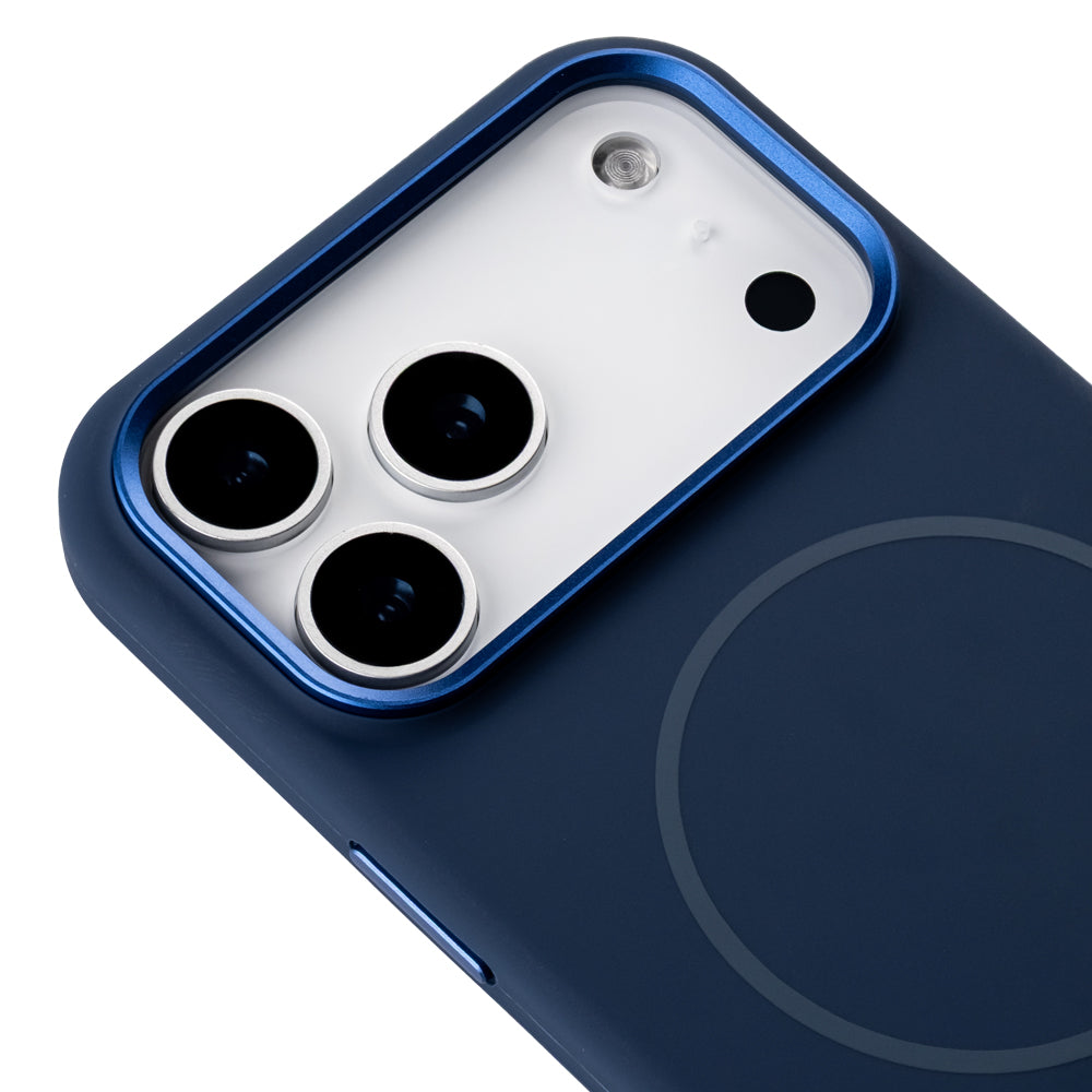 Apple iPhone 16 Pro Style Magsafe Telefon Kılıfı Lacivert