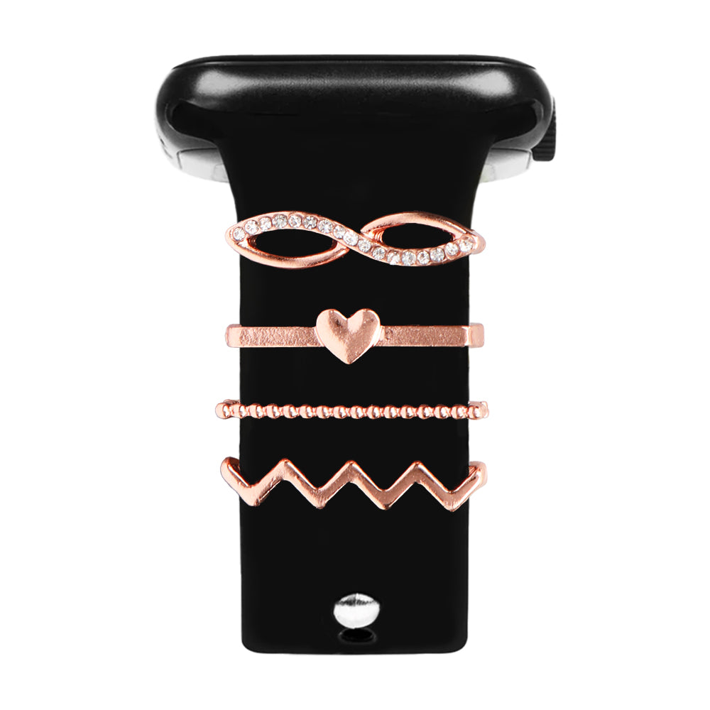 Apple Watch Charm Rose Infinity Diamond Kordon Aksesuarı