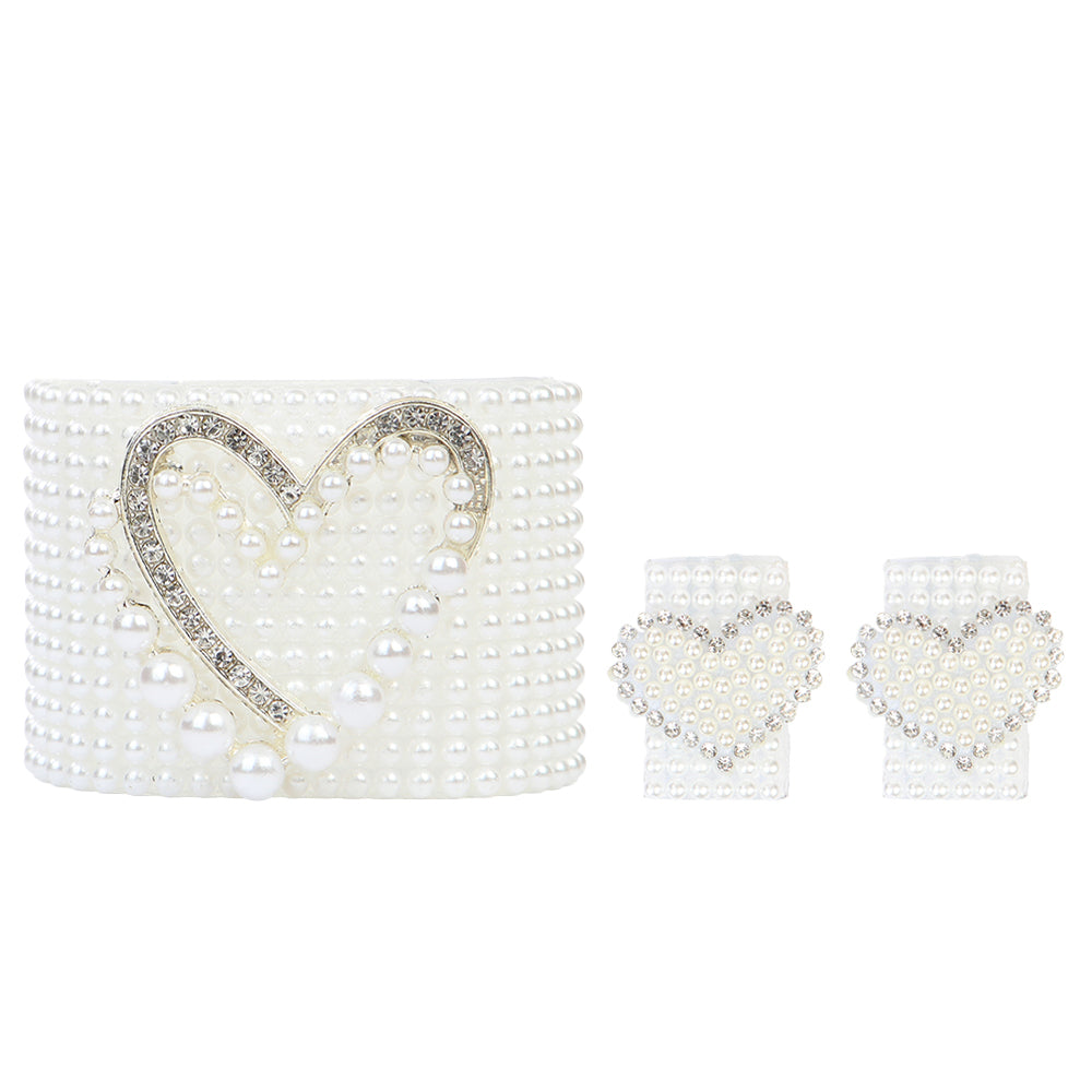 Şarj Başlığı ve Kablo Koruyucu 4 lü Set Beyaz Kalp