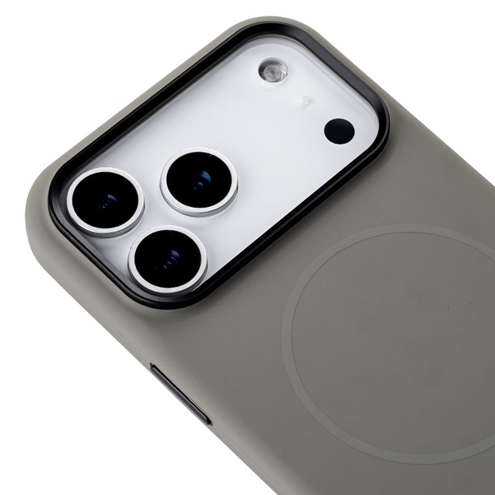 Apple iPhone 16 Pro Style Magsafe Telefon Kılıfı Gri