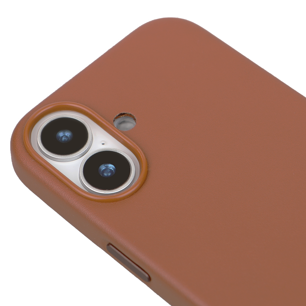 iPhone 16 Gizli Magsafeli Vegan Deri Telefon Kılıfı - Kiremit