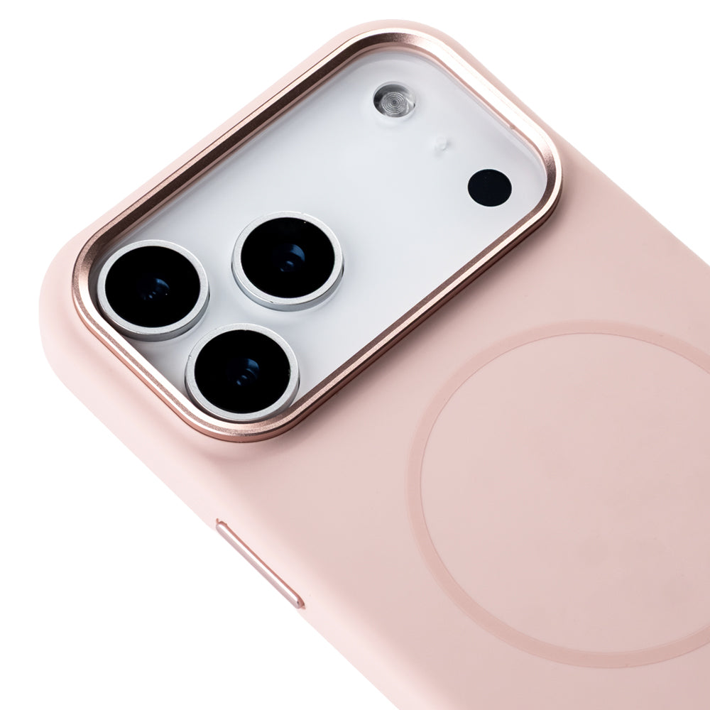 Apple iPhone 16 Pro Style Magsafe Telefon Kılıfı Pembe