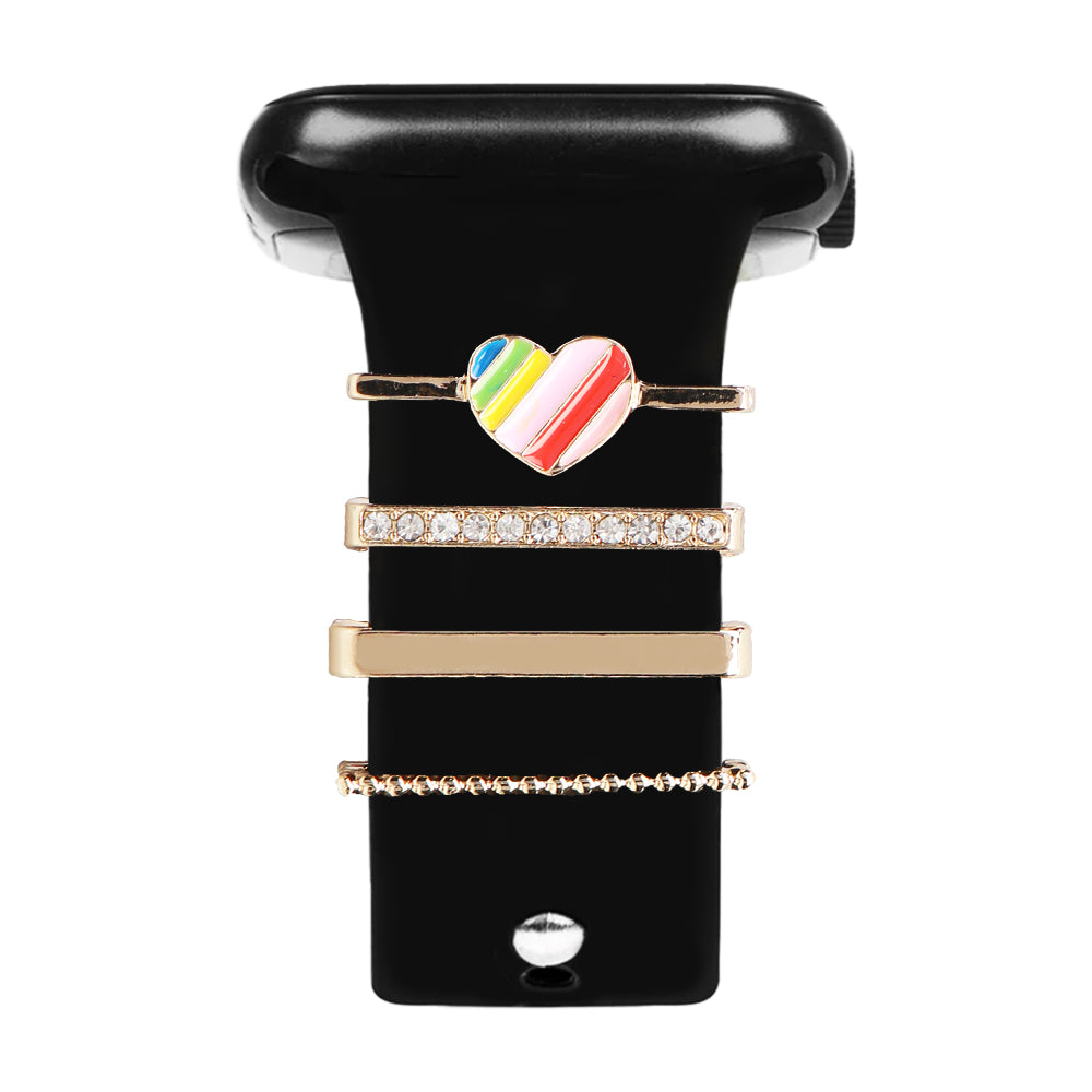 Apple Watch Charm Colorful Heart Kordon Aksesuarı