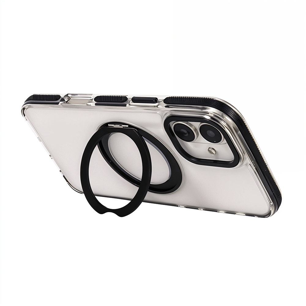iPhone 16 Metal Standlı Telefon Kılıfı Siyah