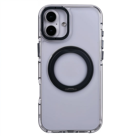 iPhone 16 Metal Standlı Telefon Kılıfı Gri