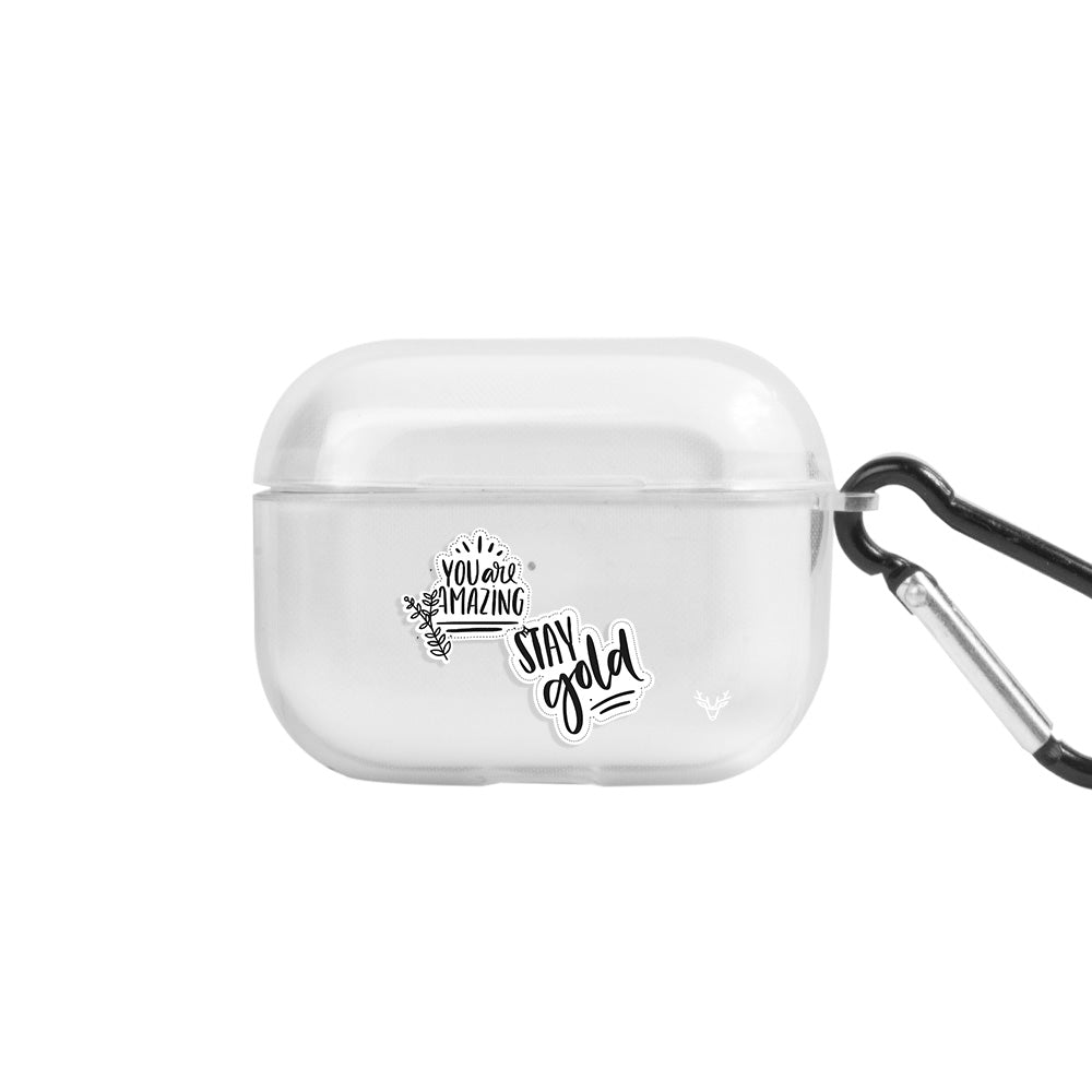 Apple AirPods Pro 3 Stay Gold Şeffaf Kılıfı