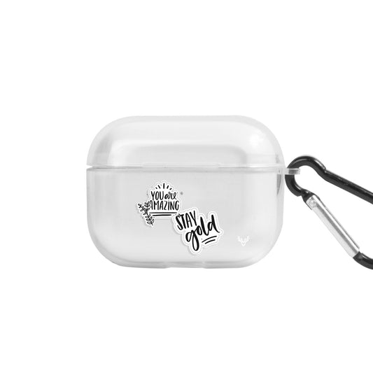Apple AirPods Pro 2 Stay Gold Şeffaf Kılıfı