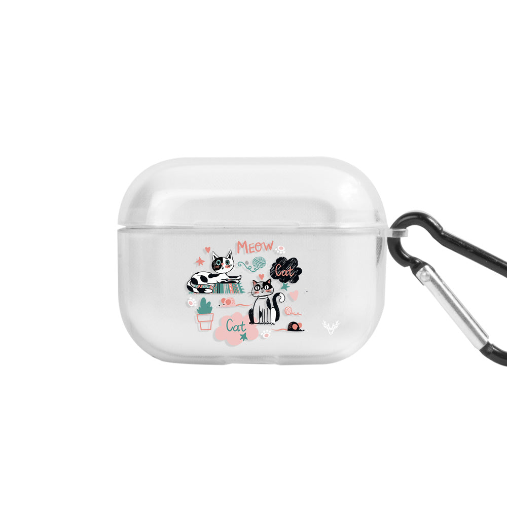 Apple AirPods Pro 3 Cats Şeffaf Kılıfı