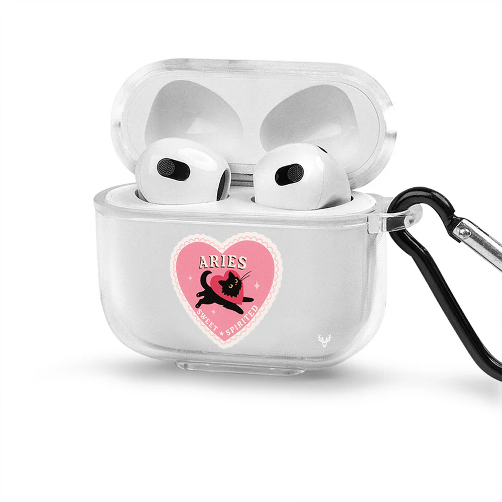 Apple AirPods 4 Burçlar Aries Cat Şeffaf Kılıfı