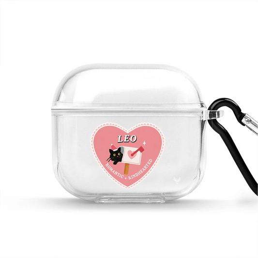 Apple AirPods 4 Burçlar Leo Cat Şeffaf Kılıfı