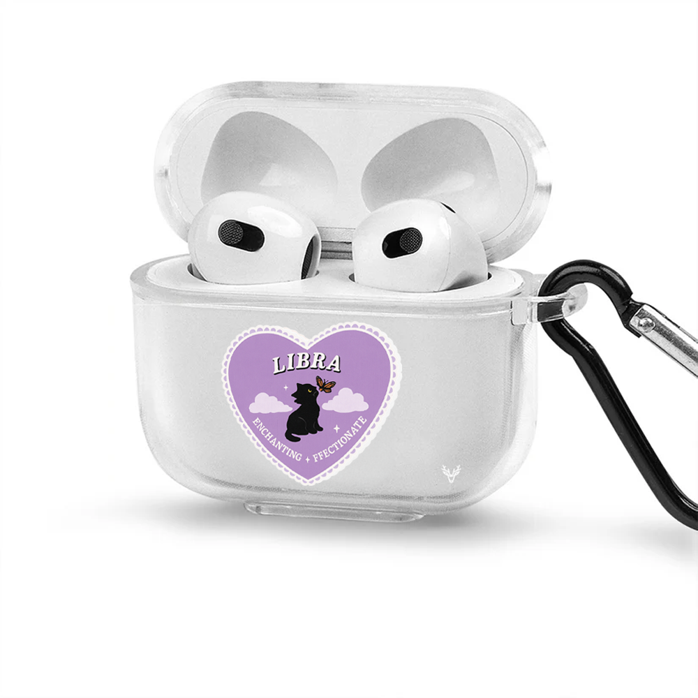 Apple AirPods 4 Burçlar Libra Cat Şeffaf Kılıfı