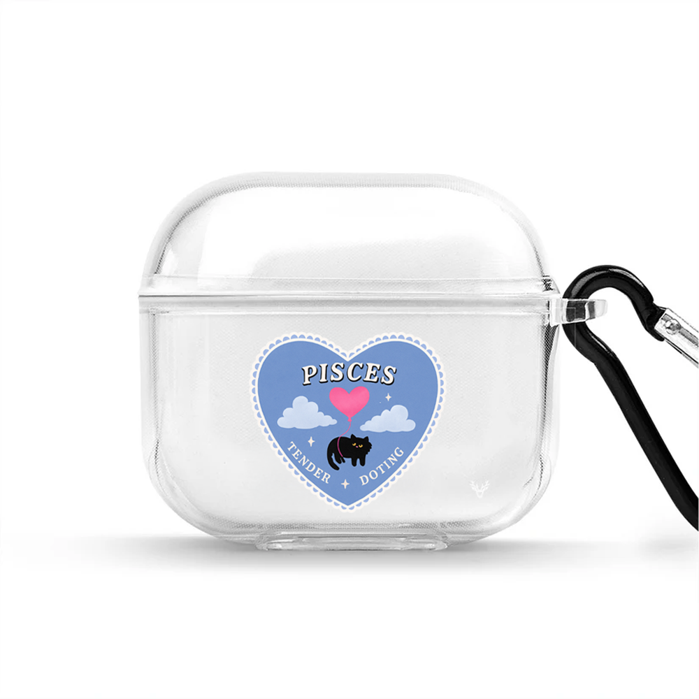 Apple AirPods 4 Burçlar Pisces Cat Şeffaf Kılıfı