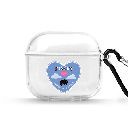 Apple AirPods 4 Burçlar Pisces Cat Şeffaf Kılıfı