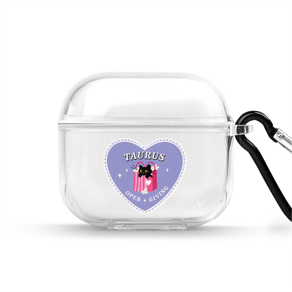 Apple AirPods 4 Burçlar Taurus Cat Şeffaf Kılıfı