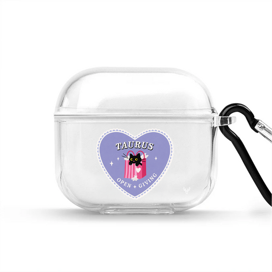 Apple AirPods 4 Burçlar Taurus Cat Şeffaf Kılıfı