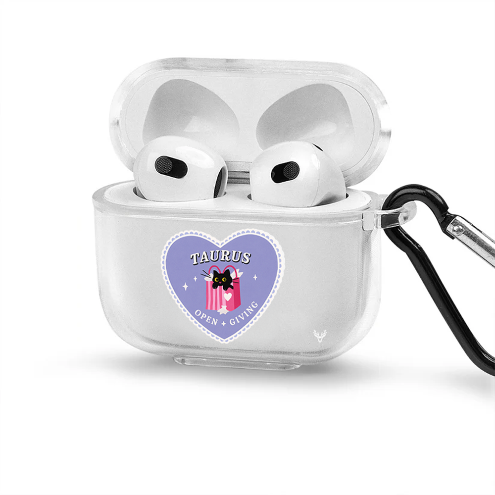 Apple AirPods 4 Burçlar Taurus Cat Şeffaf Kılıfı