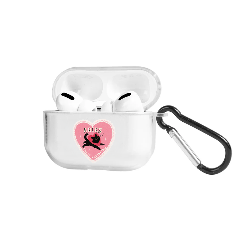 Apple AirPods Pro 3 Burçlar Aries Cat Şeffaf Kılıfı