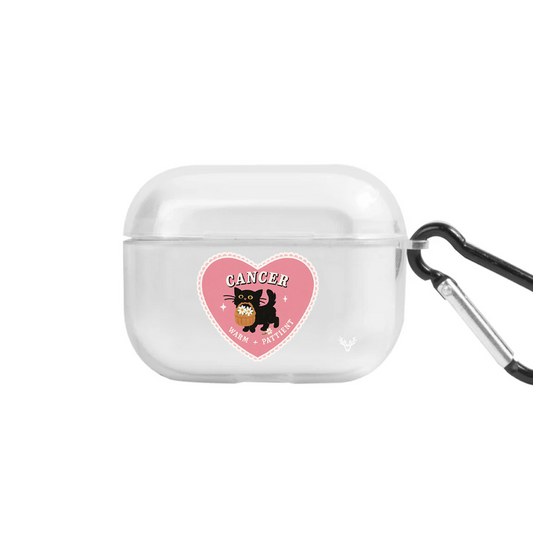 Apple AirPods Pro 2 Burçlar Cancer Cat Şeffaf Kılıfı