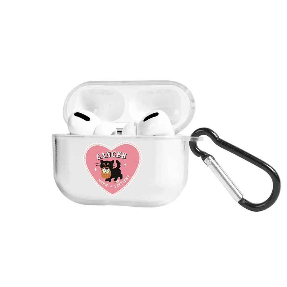 Apple AirPods Pro 3 Burçlar Cancer Cat Şeffaf Kılıfı