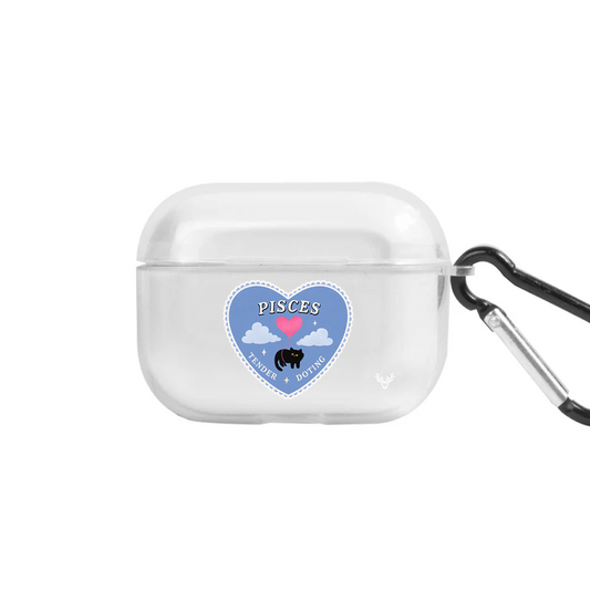 Apple AirPods Pro 2 Burçlar Pisces Cat Şeffaf Kılıfı