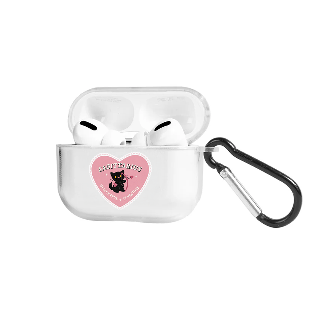 Apple AirPods Pro 2 Burçlar Sagittarius Cat Şeffaf Kılıfı