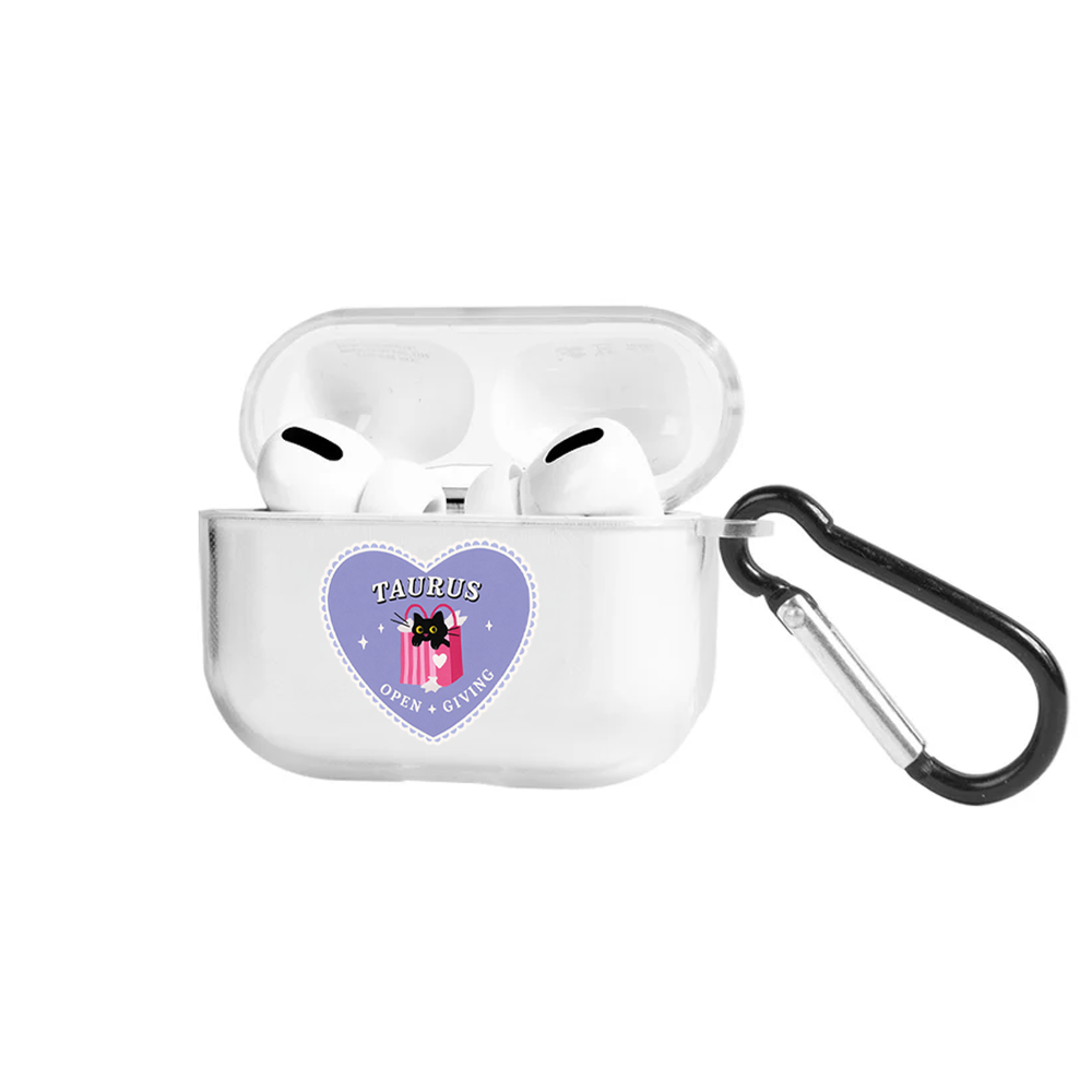 Apple AirPods Pro Burçlar Taurus Cat Şeffaf Kılıfı