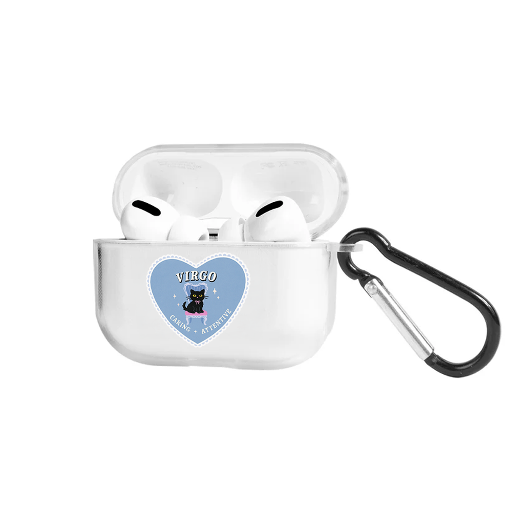 Apple AirPods Pro Burçlar Virgo Cat Şeffaf Kılıf