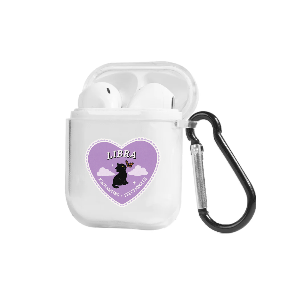 Apple AirPods Burçlar Libra Cat Şeffaf Kılıfı